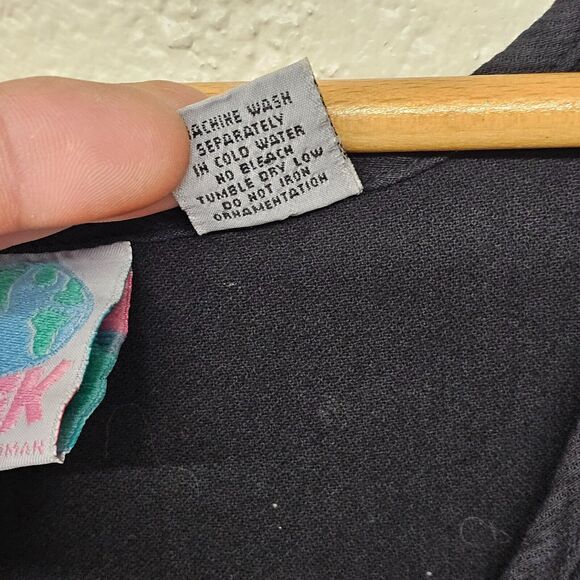 Vtg WEK Maxi Tank Dress Size M Black Ribbed Knit Sleeveless Pullover Bodycon - Picture 4 of 10